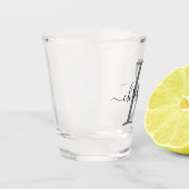 Einfache Mit Monogramm Typografie Name Personalisi Schnapsglas (Links)