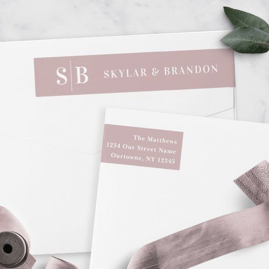 Einfache Mit Monogramm Vollfarbenfrohe Mauve Weddi