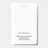 Einfache Mitarbeiter-Foto-ID Ausweis (Rückseite)