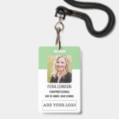 Einfache Mitarbeiter-Logo-Foto-ID-Barcode Ausweis (Vorderseite mit Lanyard)