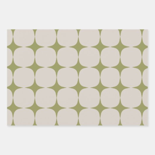 Einfache Mitte des Jahrhunderts Modernes Design Gr Geschenkpapier Set (Vorderseite 3)