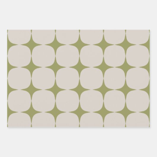 Einfache Mitte des Jahrhunderts Modernes Design Gr Geschenkpapier Set (Vorderseite)