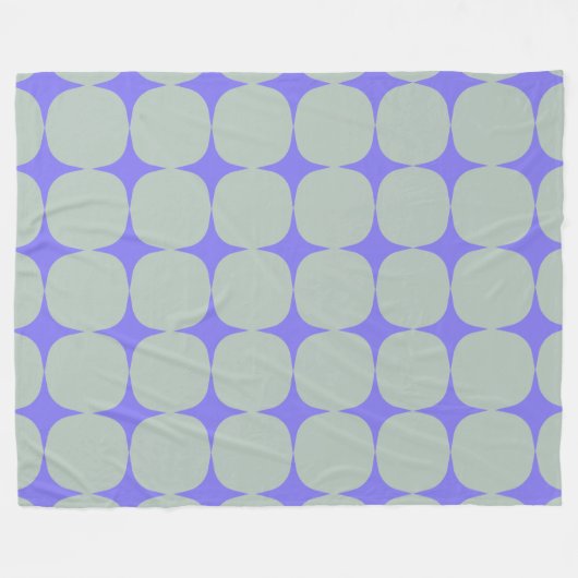 Einfache Mitte des Jahrhunderts Modernes Lila blau Fleecedecke (Vorderseite (Horizontal))