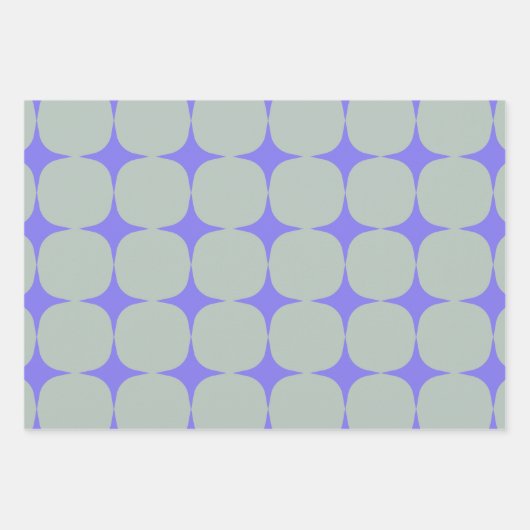 Einfache Mitte des Jahrhunderts Modernes Lila blau Geschenkpapier Set (Vorderseite 2)