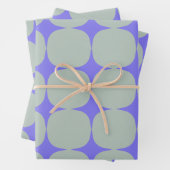 Einfache Mitte des Jahrhunderts Modernes Lila blau Geschenkpapier Set (Beispiel)