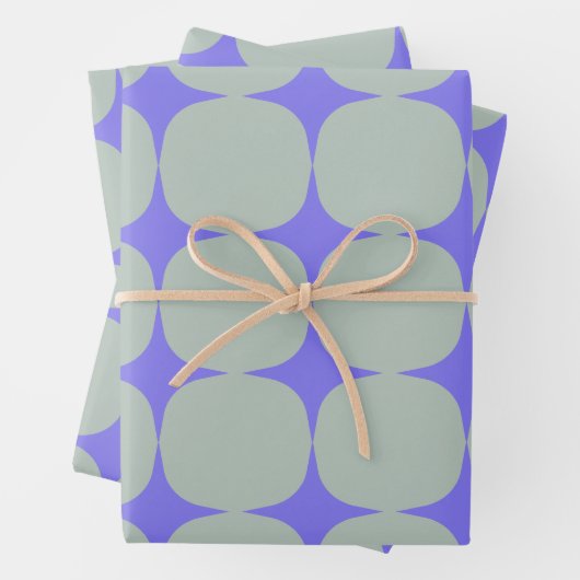 Einfache Mitte des Jahrhunderts Modernes Lila blau Geschenkpapier Set (Beispiel)