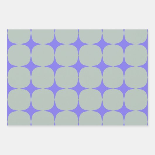 Einfache Mitte des Jahrhunderts Modernes Lila blau Geschenkpapier Set (Vorderseite)