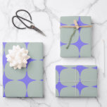 Einfache Mitte des Jahrhunderts Modernes Lila blau Geschenkpapier Set<br><div class="desc">Ein cool modernes minimalistisches Grafikdesign mit lila und hellblauen Formen im Retro-Stil der Mitte des Jahrhunderts.</div>