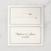 Einfache Mittelschwarze Rahmen Escort Cards Elfenb Platzkarte (Außenseite Aufgefaltet)