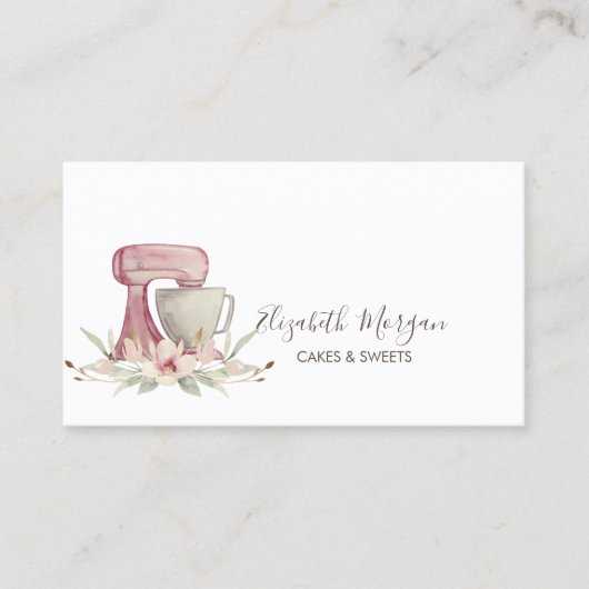 Einfache Mixer-Blume-Bäckerei-Visitenkarte Visitenkarte (Vorderseite)
