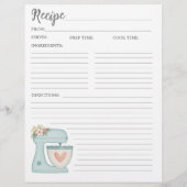 Einfache Mixer Blumenkuchenkarte Flyer (Hinten)