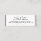 Einfache Mixer Floral Cake Bakery Business Card Mini Visitenkarte (Rückseite)