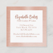 Einfache Mixer Floral Cake Bakery Business Card Quadratische Visitenkarte (Rückseite)