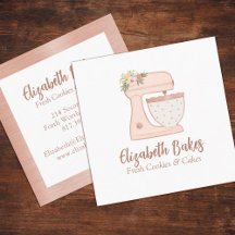 Einfache Mixer Floral Cake Bakery Business Card