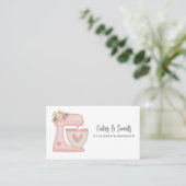 Einfache Mixer Floral Cake Bakery Business Card Visitenkarte (Stehend Vorderseite)