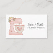 Einfache Mixer Floral Cake Bakery Business Card Visitenkarte (Vorderseite)