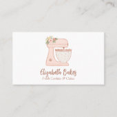 Einfache Mixer Floral Cake Bakery Business Card Visitenkarte (Vorderseite)