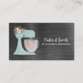 Einfache Mixer Floral Cake Bakery Business Card Visitenkarte (Vorderseite)