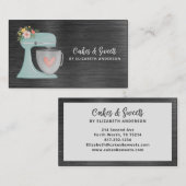 Einfache Mixer Floral Cake Bakery Business Card Visitenkarte (Vorne/Hinten)