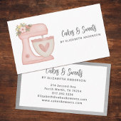 Einfache Mixer Floral Cake Bakery Business Card Visitenkarte