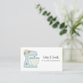 Einfache Mixer Floral Cake Bakery Business Card Visitenkarte (Stehend Vorderseite)