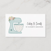 Einfache Mixer Floral Cake Bakery Business Card Visitenkarte (Vorderseite)