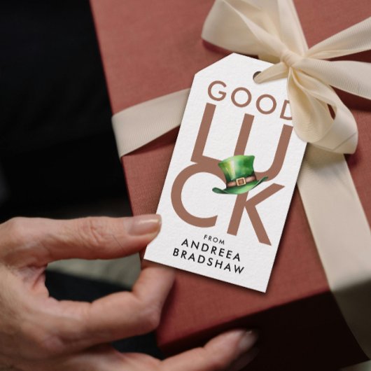 Einfache Mocha Brown Viel Glück Patrick's Day Hat Geschenkanhänger