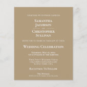 Einfache Mocha Tan BUDGET Hochzeit Foto Einladung (Rückseite)