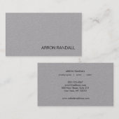 Einfache MOdern Beruflich Gray Visitenkarte (Vorne/Hinten)