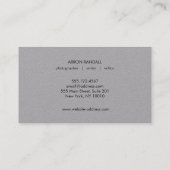 Einfache MOdern Beruflich Gray Visitenkarte (Rückseite)