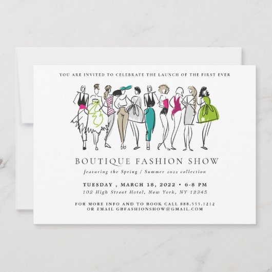 Einfache Modern Fashion Show Einladung (Vorderseite)