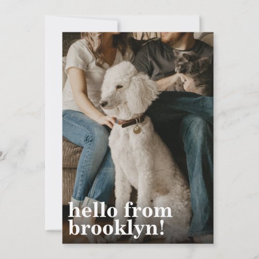 Einfache Modern Hello New Zuhause Address Foto Mov Ankündigung (Vorderseite)