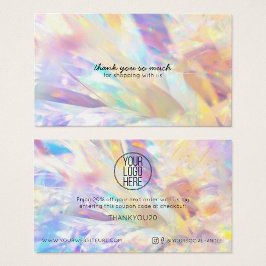 Einfache Modern IHR LOGO HIER Kundenrabatt (Vorne & Hinten)