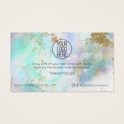 Einfache Modern IHR LOGO HIER Kundenrabatt (Rückseite)