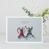 Einfache MoDeRN MINIMALISTISCHE Foto-RahmenWedding Save The Date (Stehend Vorderseite)