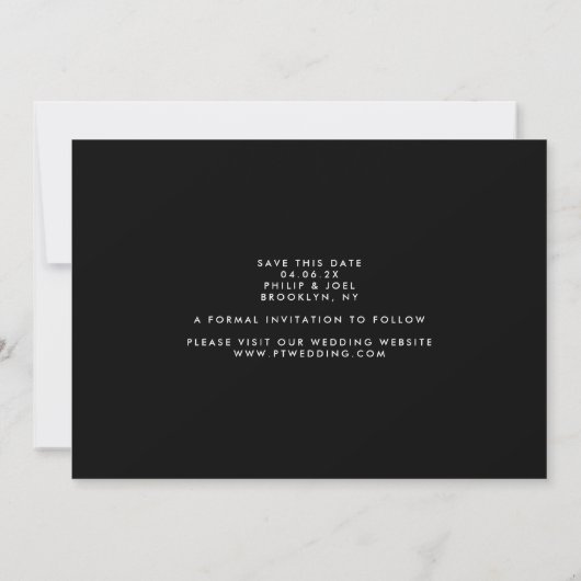Einfache MoDeRN MINIMALISTISCHE Foto-RahmenWedding Save The Date (Rückseite)