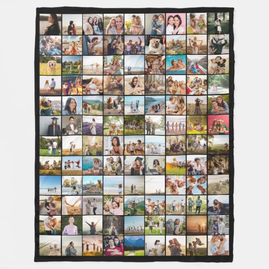 Einfache moderne 108 FotoCollage Fleecedecke (Vorderseite)