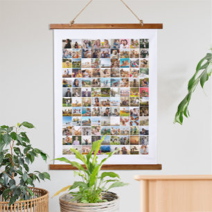 Einfache moderne 108 FotoCollage Wandteppich Mit Holzrahmen