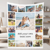 Einfache moderne 17-FotoCollage Fleecedecke