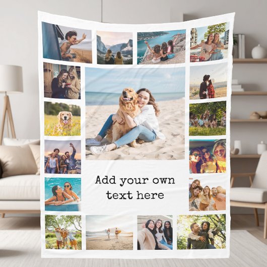 Einfache moderne 17-FotoCollage Fleecedecke