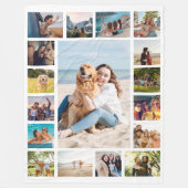 Einfache moderne 17-FotoCollage Fleecedecke (Vorderseite)