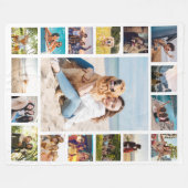 Einfache moderne 17-FotoCollage Fleecedecke (Vorderseite (Horizontal))