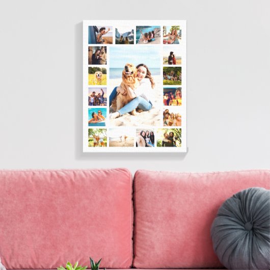 Einfache moderne 17-FotoCollage Leinwanddruck (Insitu (Wohnzimmer))