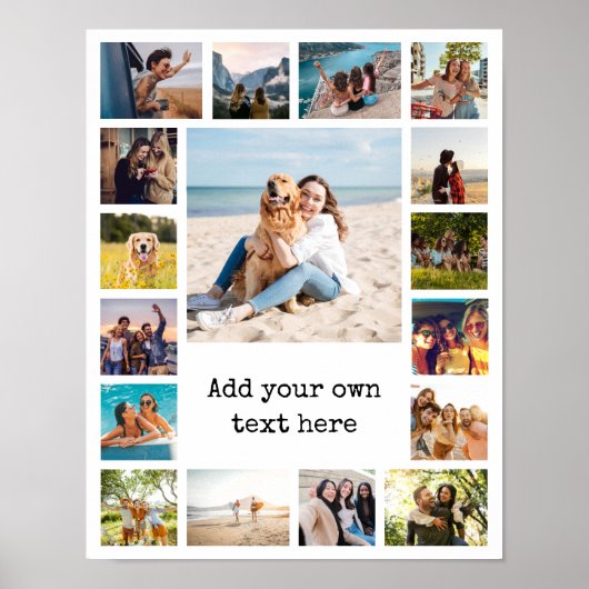 Einfache moderne 17-FotoCollage Poster (Vorne)