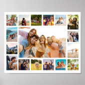 Einfache moderne 17-FotoCollage Poster (Vorne)