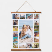 Einfache moderne 17-FotoCollage Wandteppich Mit Holzrahmen (Vorderseite)