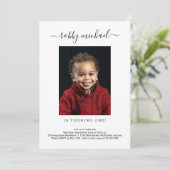 Einfache moderne 1. Geburtstags-Party Einladung (Stehend Vorderseite)