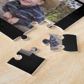 Einfache moderne 20 Instagram Foto Collage Schwarz Puzzle (Seite)