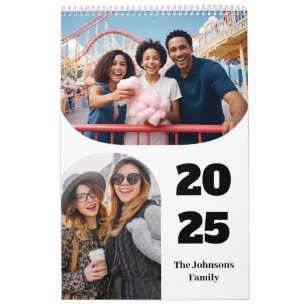 Einfache moderne 26-Fotos-Familie 2025 Kalender