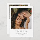 Einfache moderne 2-Foto Hochzeit Dankeschön-Karte Dankeskarte (Vorne/Hinten)